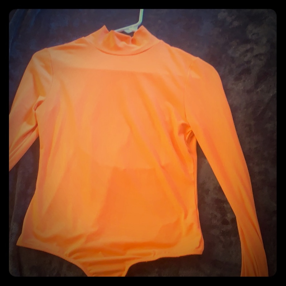 Neon orange bodysuit